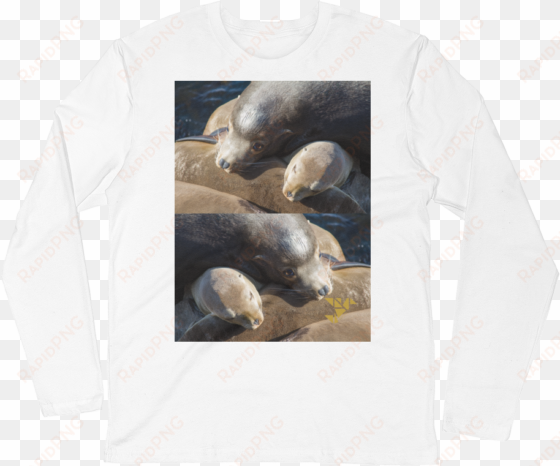 long sleeve fitted crew neck graphic tee - wombat