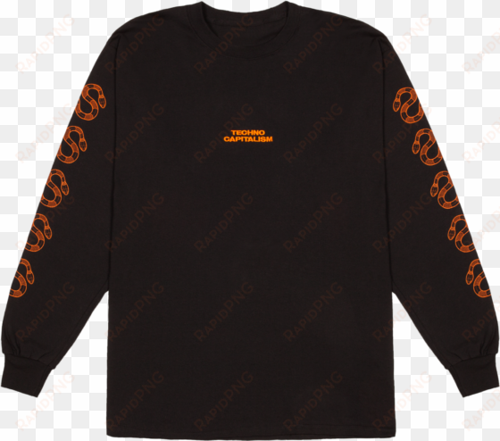 long sleeved black t shirt black orange printed - black and orange t shirt