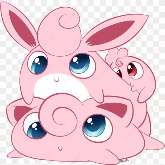 look at this pile of pudding~ - igglybuff jigglypuff wigglytuff png