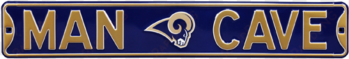 los angeles rams “man cave” authentic street sign - anaheim ducks man cave street sign