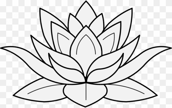 lotus flower in profile - lotus flower black and white png