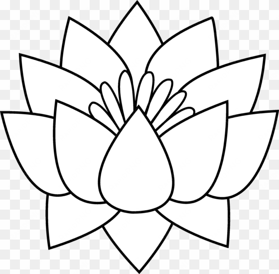 lotus flower line art - lotus flowers clipart black and white