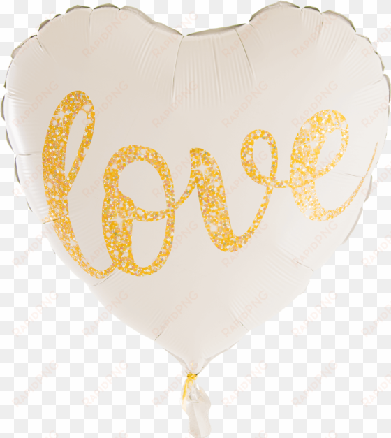 love glitter gold 18" heart - gold