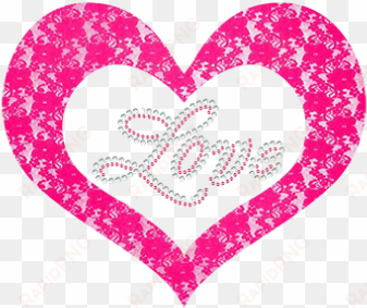 love hearts with lace & rhinestone materials - heart