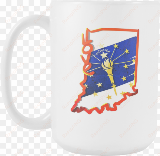 love indiana state flag map outline 15oz mug - mug