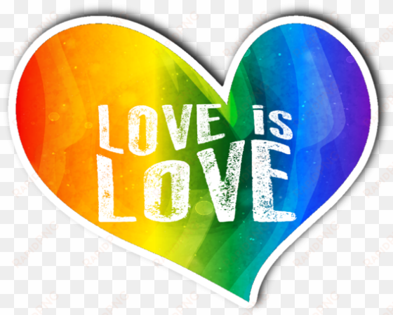 love is love rainbow heart vinyl die cut sticker - heart