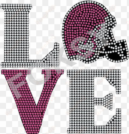 love nfl cleveland browns rhinestone transfer iron - illustration