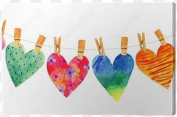 lovely cartoon watercolor seamless love hearts valentines - desenho de parabens