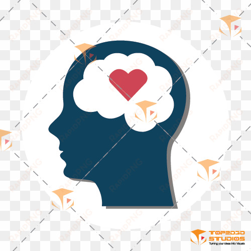 loving brain icon - logo