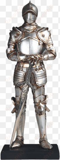 loyal medieval knight statue - suit of armor with sword