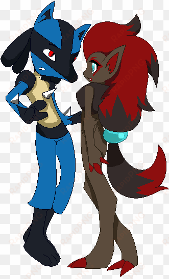 lucario and zoroark by thunder - pokemon lucario y zoroark