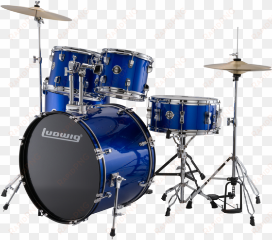 ludwig accent fuse drum set - pearl blue drum set