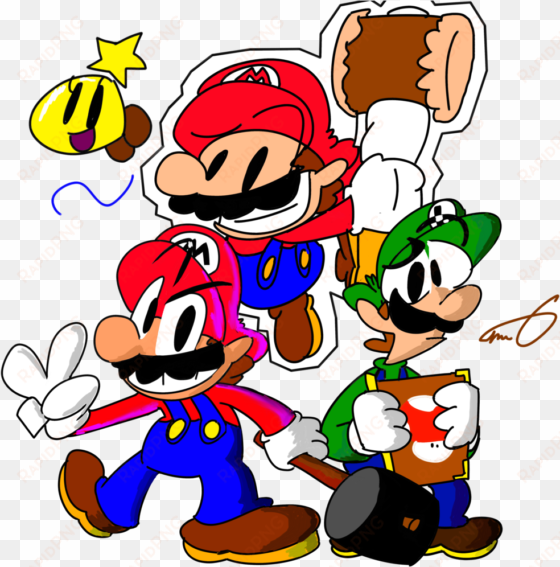 luigi clipart paper mario - mario and luigi paper jam cartoon