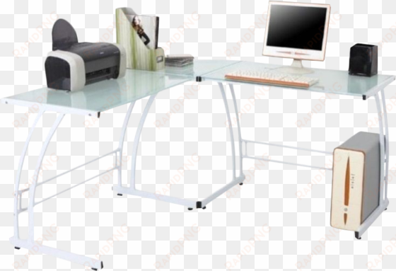 lumisource gamma computer workstation in white - lumisource desk ofd-tm-bitdbl w gamma workstation