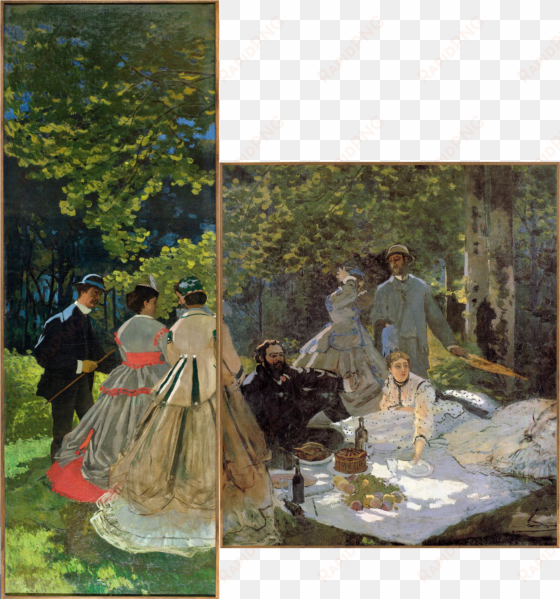 luncheon on the grass, 1866 claude monet, - claude monet paintings luncheon on the grass