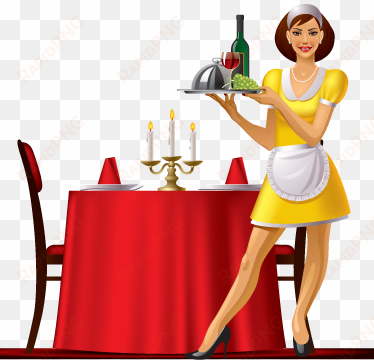 luxury dinner waitress sticker - imagenes de meseras animadas