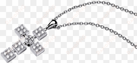 lvcea necklace with 18 kt white gold chain and 18 kt - bulgari diamond cross pendant lucea