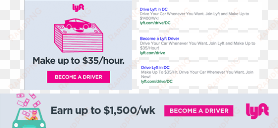 Lyft Ad Creatives - Lyft Ad For Drivers transparent png image