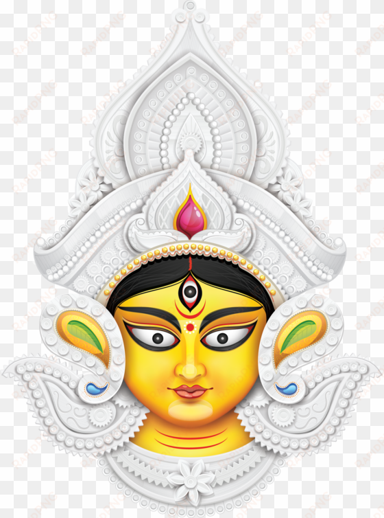 maa durga face hd image - durga puja banner background