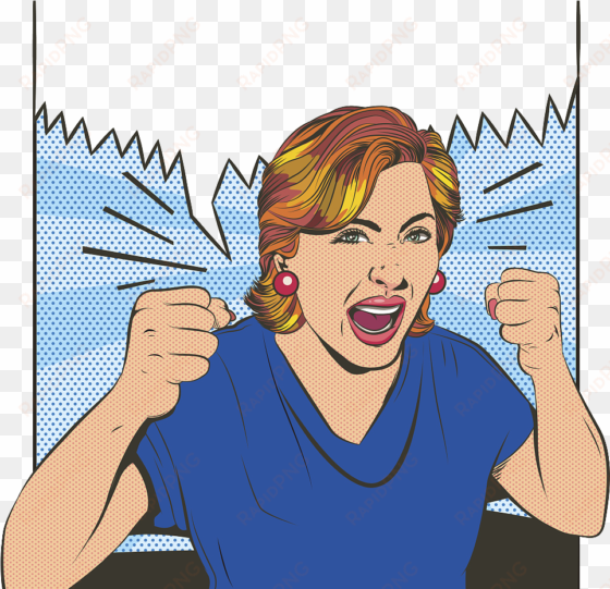 Mad Clipart Angry Lady - Illustration transparent png image