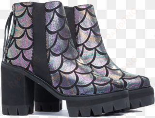 madeline boot sea punk, mermaid, fish scales, goth, - chelsea boot