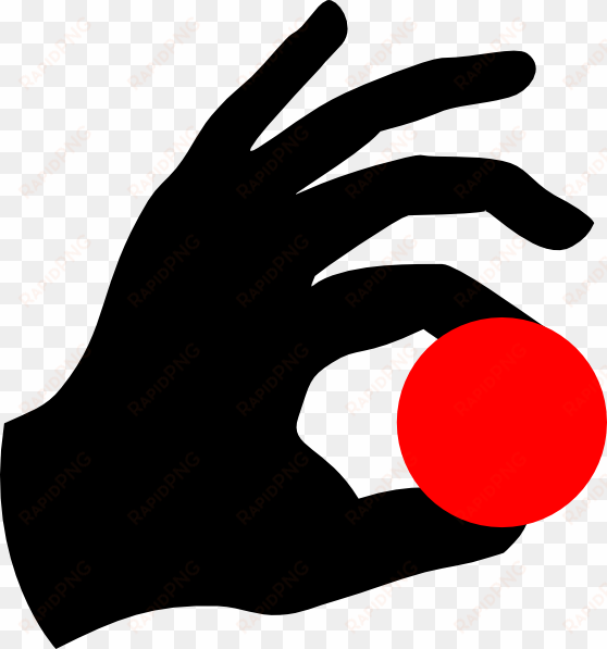 magic hand & red ball clip art - hand holding ball clipart