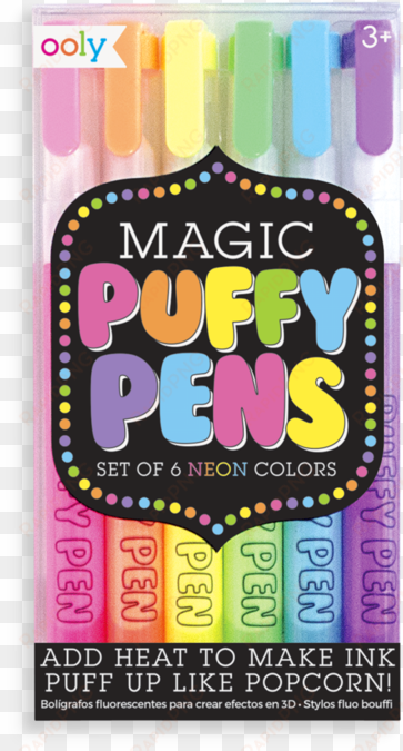 magic puffy pens - magic puffy pens - set of 6