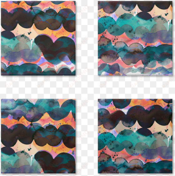 magneto abstract waves marine watercolor - patchwork