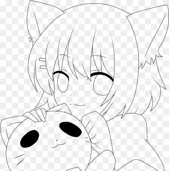 maid drawing neko - anime drawings no color