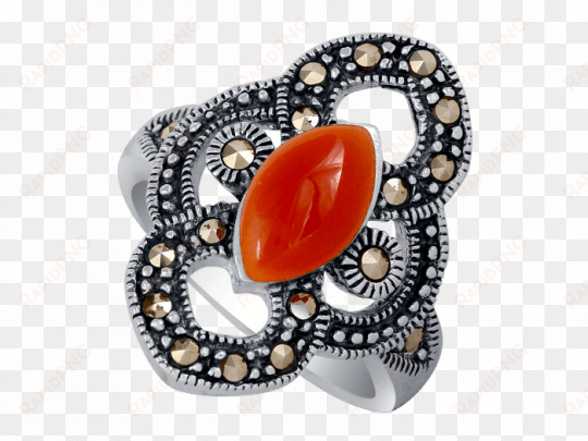 majestic red silver ring - silver
