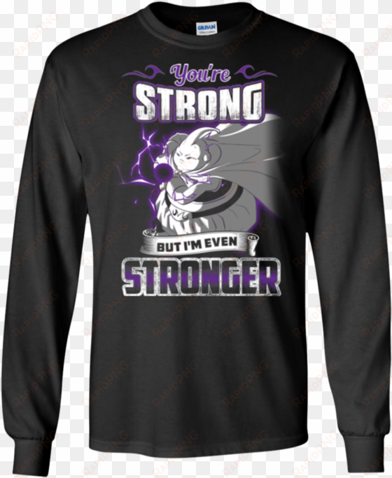 majin buu t shirt you're strong but i'm even stronger - mickey mouse mens long sleeve