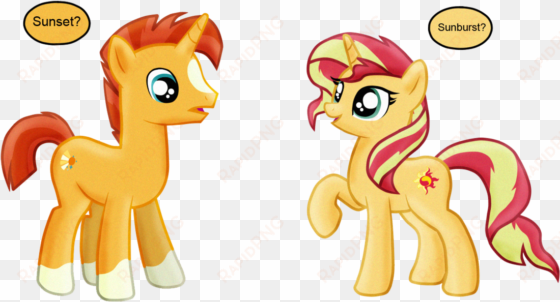 majkashinoda626, female, male, pony, safe, sunburst, - mlp sunburst and sunset