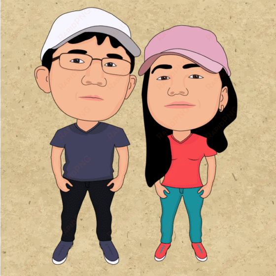 make big head small body caricature from your picture - big head small body cartoon