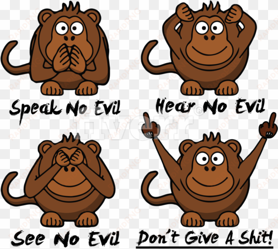 make creative art work and typography t shirt design - set of 3 see hear speak no evil monkeys 2.25" bottle