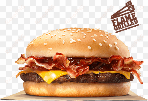 make room for our bacon cheeseburger deluxe, a signature - hamburguesa con queso y tocino