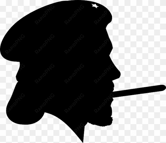man, face, person, male, militant, revolutionary, cigar - silhouette cigar
