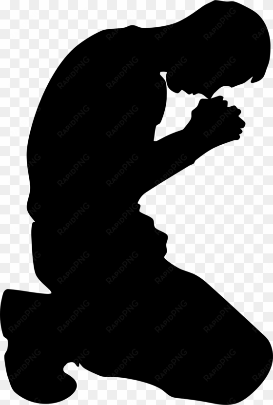 man kneeling in prayer minus ground silhouette icons - man praying silhouette png