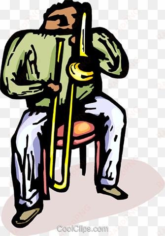 man playing the trombone royalty free vector clip art - illustration