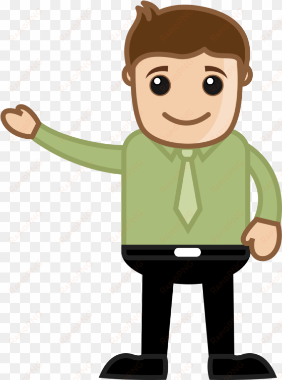 man presenting document scanning - cartoon person pointing png