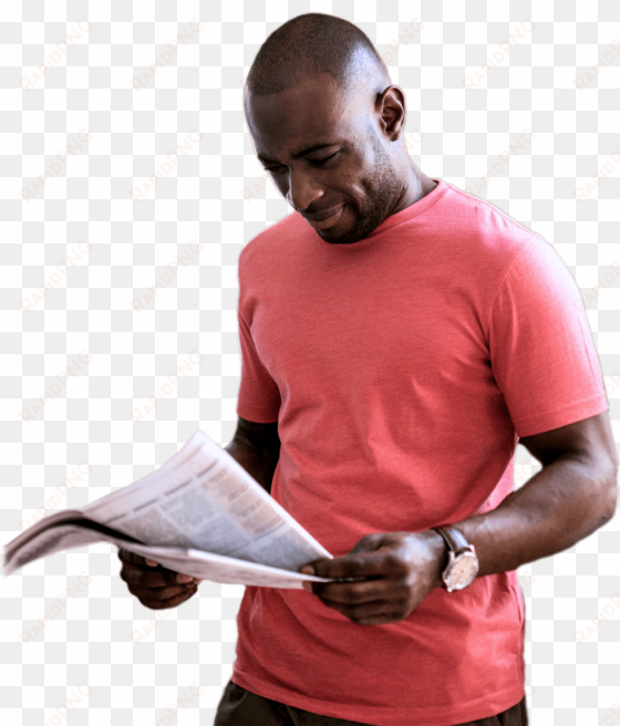man reading newspaper - people reading newspaper png