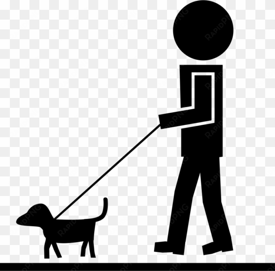 man walking with pet dog and a cord comments - perro y humano animado