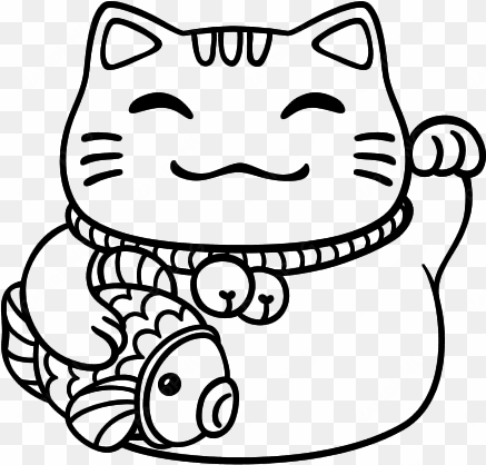 maneki neko clipart - japon dibujos para colorear