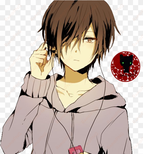 manga boy png file - anime boy headphones