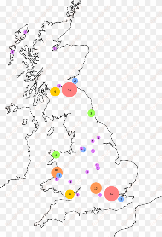 map of wikimedia uk events in 2016-17 - map