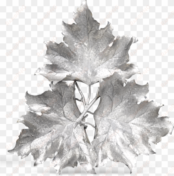 maple leaf sterling silver serving dish by buccellati - maple leaf