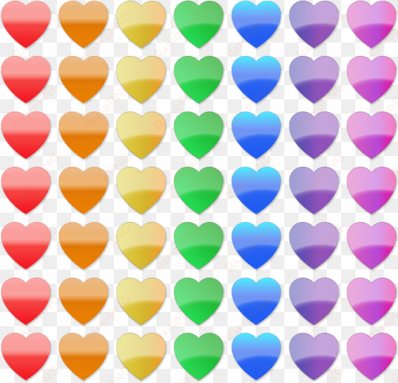 marbles clipart rainbow - rainbow line of hearts
