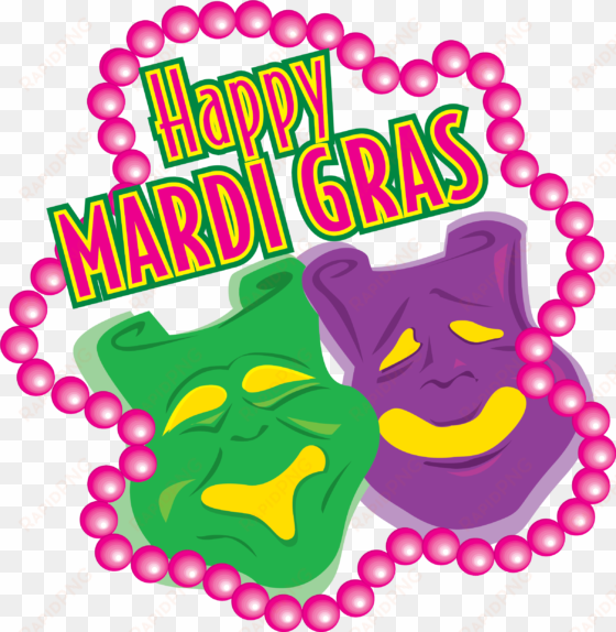 mardi gras mask with beads - illustration