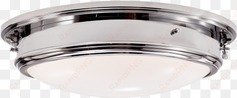 marine porthole large flush mount in polished nickel - marine porthole large flush mount - nickel/white -