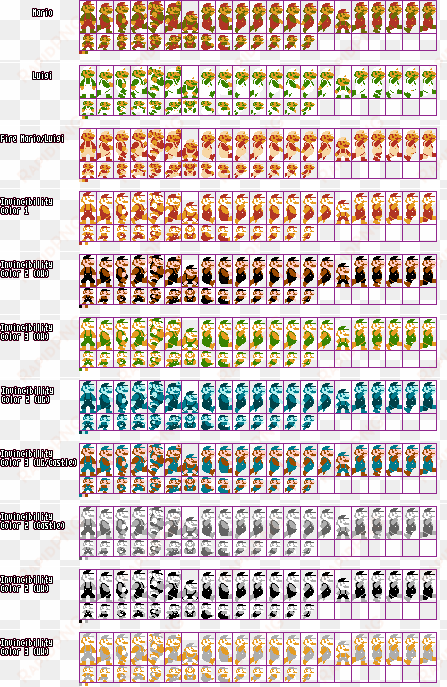 Mario & Luigi - Mario Sprite Sheet Nes transparent png image