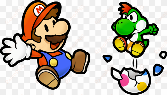 Mario Wallpaper Entitled Mario And Yoshi Kid - Super Paper Mario: Prima Official Game Guide transparent png image